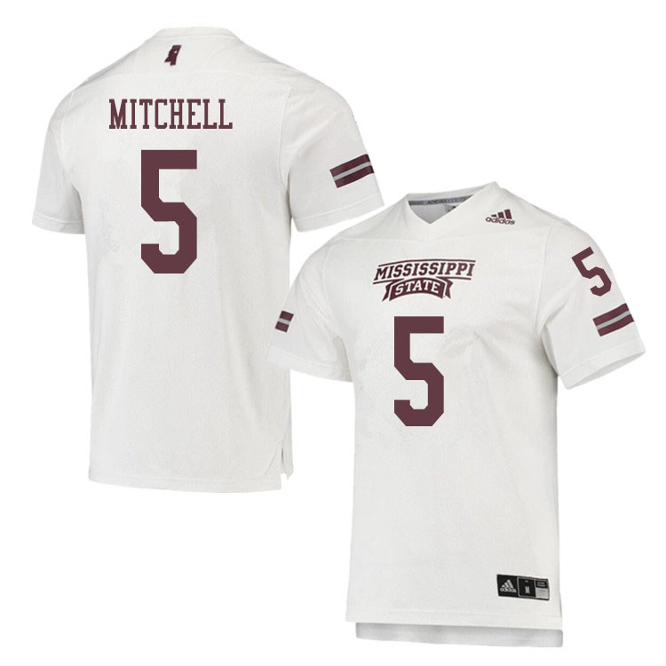 Men #5 Osirus Mitchell Mississippi State Bulldogs College Football Jerseys Sale-White